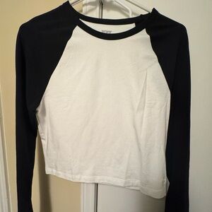 PINK Victoria's Secret Black & White Long Sleeve Top